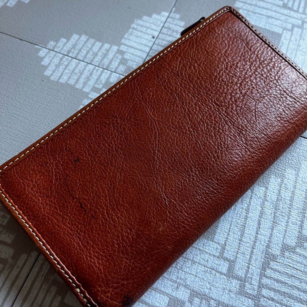 Bric's Tan and Black Leather Wallet - Picture 3 of 4